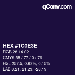 カラーコード: HEX #1C0E3E | qconv.com