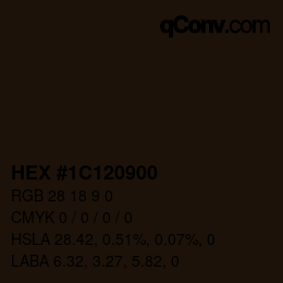 Color code: HEX #1C120900 | qconv.com
