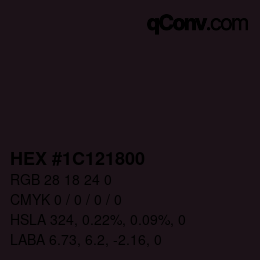 Color code: HEX #1C121800 | qconv.com