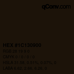 Color code: HEX #1C130900 | qconv.com