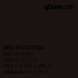 Color code: HEX #1C131300 | qconv.com