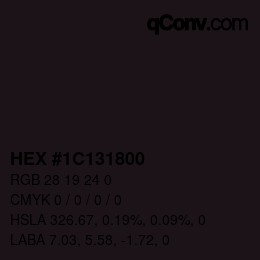 Color code: HEX #1C131800 | qconv.com