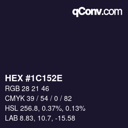 Color code: HEX #1C152E | qconv.com