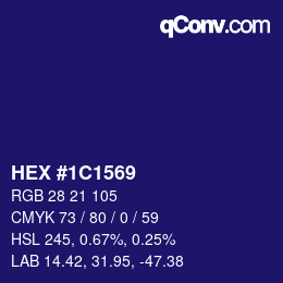 Color code: HEX #1C1569 | qconv.com