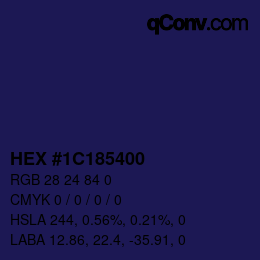 カラーコード: HEX #1C185400 | qconv.com