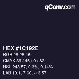 Color code: HEX #1C192E | qconv.com