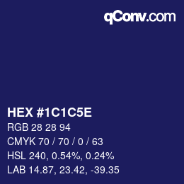 Color code: HEX #1C1C5E | qconv.com