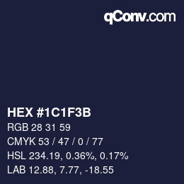 Color code: HEX #1C1F3B | qconv.com