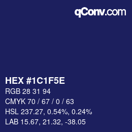 Color code: HEX #1C1F5E | qconv.com