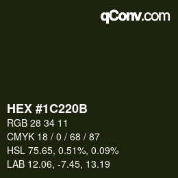 Color code: HEX #1C220B | qconv.com