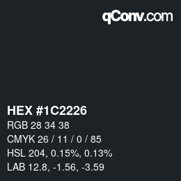Color code: HEX #1C2226 | qconv.com