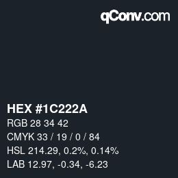 Color code: HEX #1C222A | qconv.com