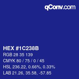 Color code: HEX #1C238B | qconv.com