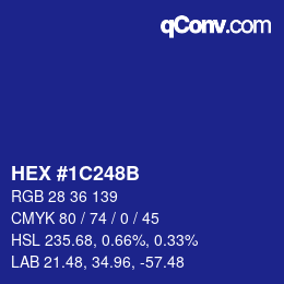 Color code: HEX #1C248B | qconv.com