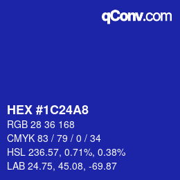 Color code: HEX #1C24A8 | qconv.com