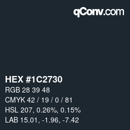 Color code: HEX #1C2730 | qconv.com