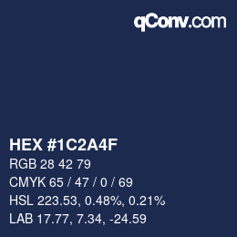 Farbcode: HEX #1C2A4F | qconv.com