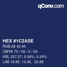 Color code: HEX #1C2A5E | qconv.com