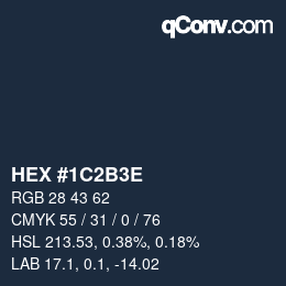 Color code: HEX #1C2B3E | qconv.com