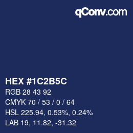 カラーコード: HEX #1C2B5C | qconv.com