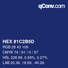 Color code: HEX #1C2B6D | qconv.com