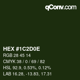 カラーコード: HEX #1C2D0E | qconv.com