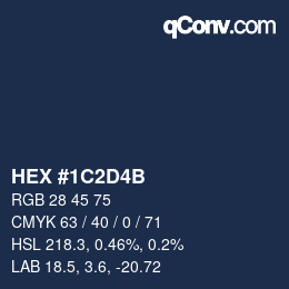 カラーコード: HEX #1C2D4B | qconv.com