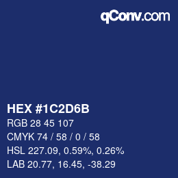 カラーコード: HEX #1C2D6B | qconv.com