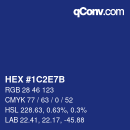 Color code: HEX #1C2E7B | qconv.com