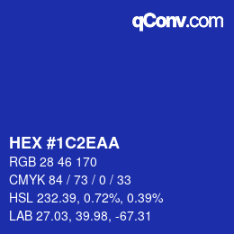 颜色代码: HEX #1C2EAA | qconv.com