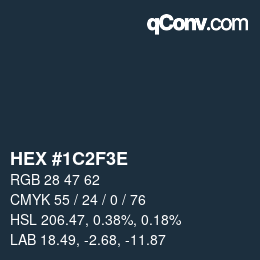 Color code: HEX #1C2F3E | qconv.com