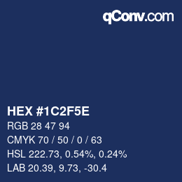 カラーコード: HEX #1C2F5E | qconv.com