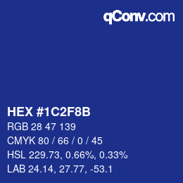 Color code: HEX #1C2F8B | qconv.com