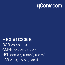 Color code: HEX #1C306E | qconv.com