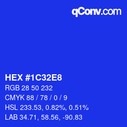 Color code: HEX #1C32E8 | qconv.com