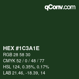 Color code: HEX #1C3A1E | qconv.com