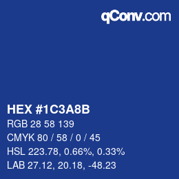 Color code: HEX #1C3A8B | qconv.com