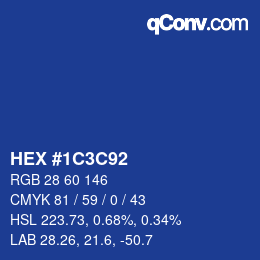 Color code: HEX #1C3C92 | qconv.com