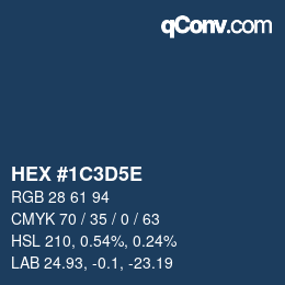 Color code: HEX #1C3D5E | qconv.com