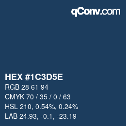 カラーコード: HEX #1C3D5E | qconv.com