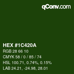 Color code: HEX #1C420A | qconv.com