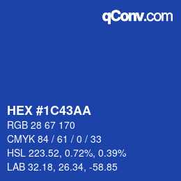 Color code: HEX #1C43AA | qconv.com