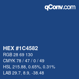 Color code: HEX #1C4582 | qconv.com