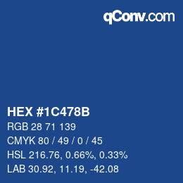 Color code: HEX #1C478B | qconv.com