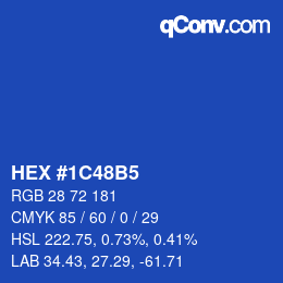 Color code: HEX #1C48B5 | qconv.com