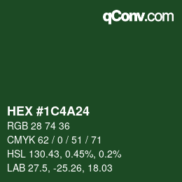 Color code: HEX #1C4A24 | qconv.com