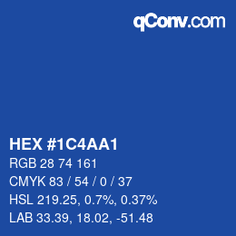 Color code: HEX #1C4AA1 | qconv.com