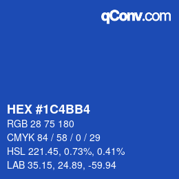 Color code: HEX #1C4BB4 | qconv.com