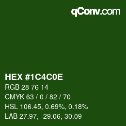 Color code: HEX #1C4C0E | qconv.com