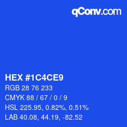 Color code: HEX #1C4CE9 | qconv.com